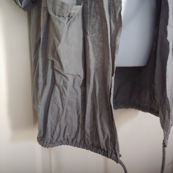 Camille & Co Linen Gray Jacket Lagenlook Lagom Minimalist Baggy Funky L Italy - Picture 8 of 14